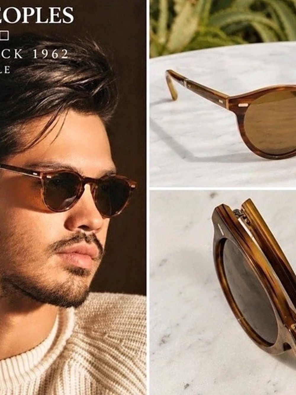 Oliver Peoples Gregory Peck 1962 Foldable Sunglasses Brown